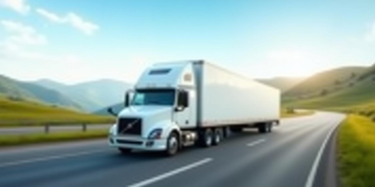 Moderner LKW auf einer europäischen Autobahn unter blauem Himmel